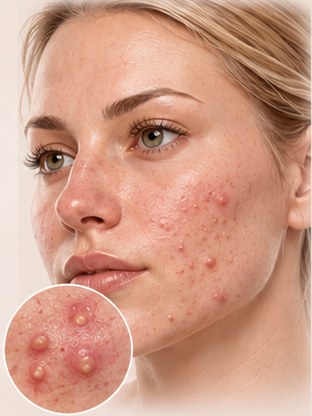 Exemplo de acne grau III